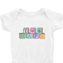 Load image into Gallery viewer, I Love Maps Baby Short-Sleeve Onesie
